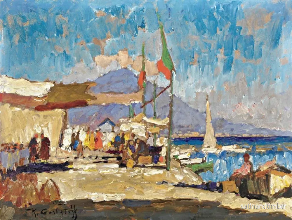 Reproduktion av målningen Vue de Naples - Konstantin Ivanovich Gorbatov - Bild 2