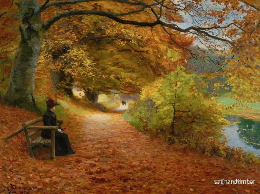 Reproduktion av målningen Sentier boisé en automne - Hans Andersen Brendekilde - Bild 2