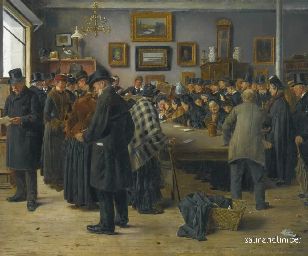 Reproduktion av målningen I auktionshallen - Carl Carlsen - Bild 2