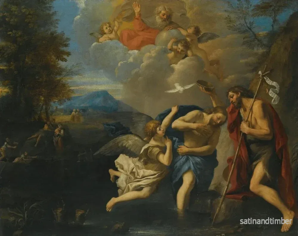 Reproduktion av målningen Le Baptême du Christ - Pier Francesco Mola - Bild 2