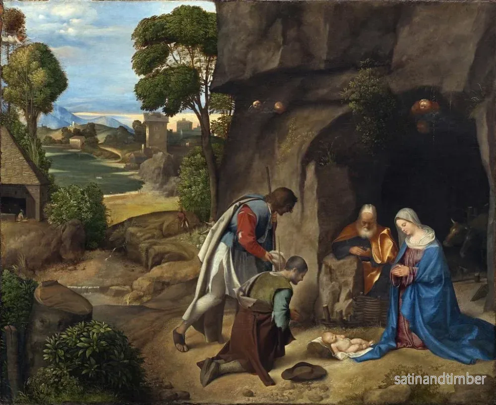 Reproduktion av målningen L'Adoration des bergers - Giorgione - Bild 2