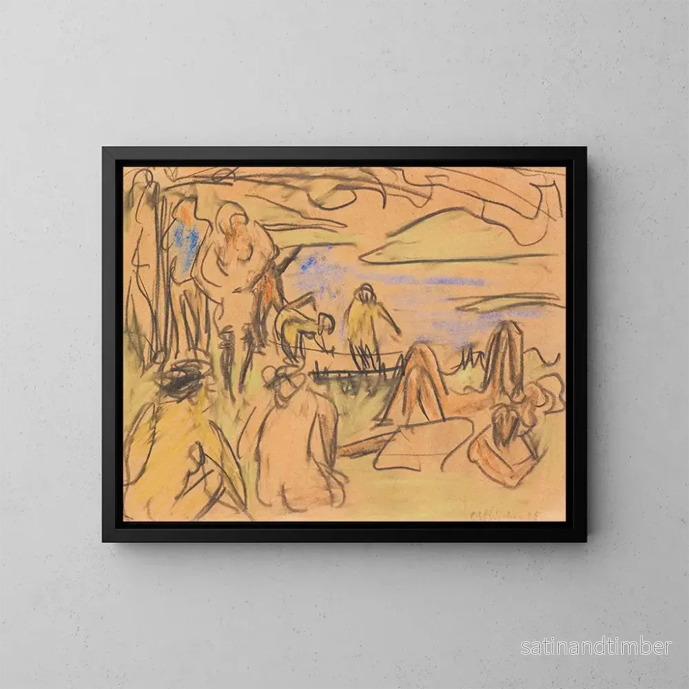 Reproduktion av målningen Baigneuse - Ernst Ludwig Kirchner