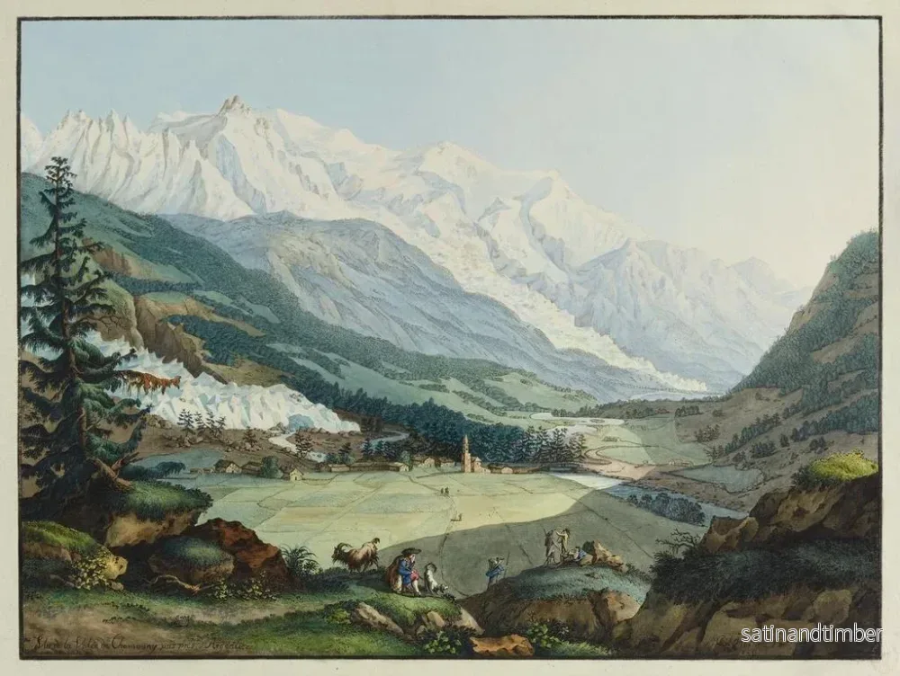 Reproduktion av målningen Vue de la vallée de Chamouny prise près d'Argentière - Carl Ludwig Hackert - Bild 2