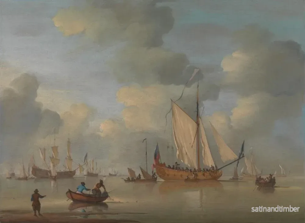 Reproduktion av målningen En kunglig engelsk yacht till havs i lugnt väder - Peter Monamy - Bild 2