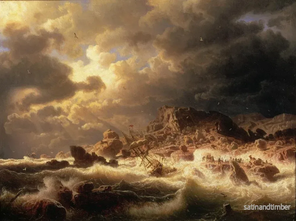 Reproduktion av målningen Tempête sur la côte de Bohuslän - Marcus Larson - Bild 2