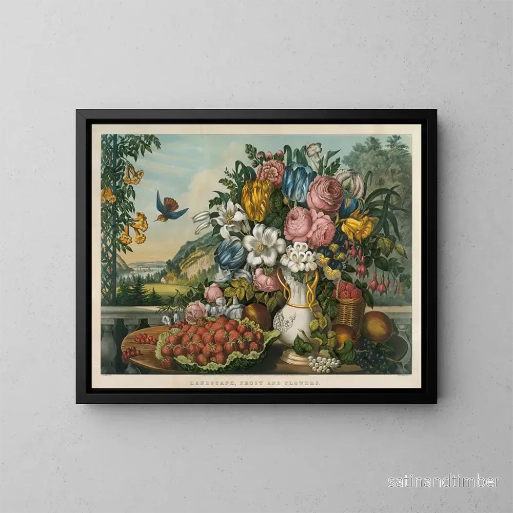 Reproduktion av målningen Landskap av frukt och blommor – Frances Flora Bond Palmer