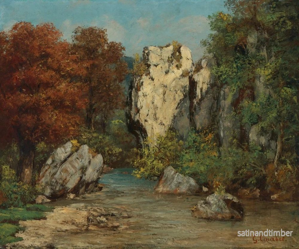 Reproduktion av målningen Landskap vid bäcken och klippan - Gustave Courbet - Bild 2
