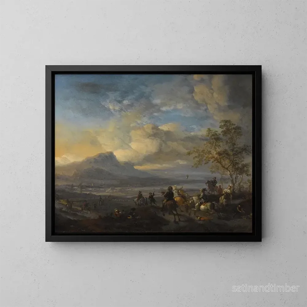 Reproduktion av målningen La chasse au faucon - Philips Wouwerman