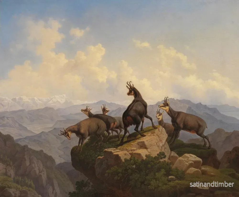 Reproduktion av målningen Chamois i Karwendel - Friedrich Hohe - Bild 2