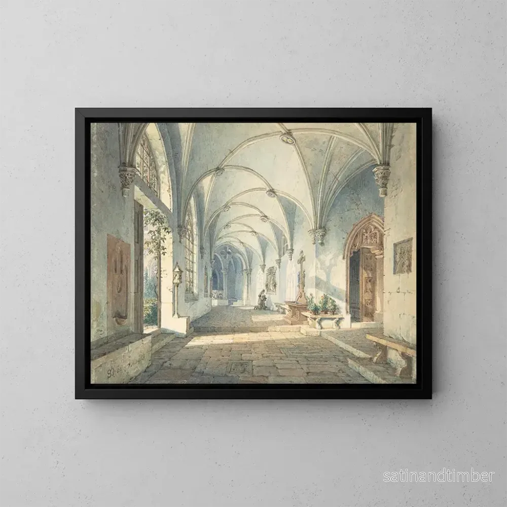 Reproduktion av målningen Cloître dans un couvent - Simon Quaglio