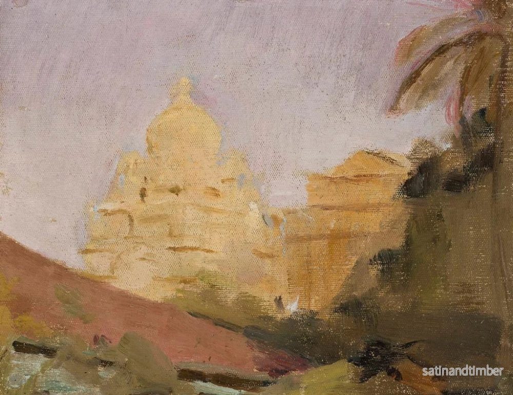 Reproduktion av målningen Temple de Mumbai, du voyage en Inde - Jan Cybis - Bild 2