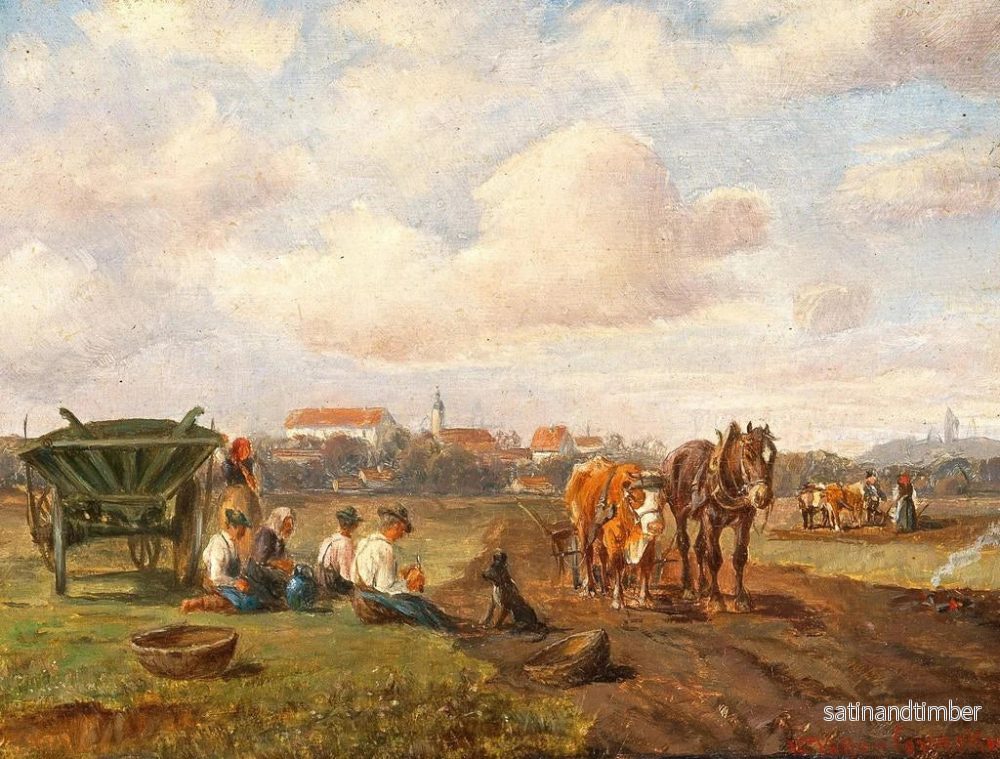 Reproduktion av målningen Repos sur le bord de la route avant un village - Ludwig Müller-Cornelius - Bild 2