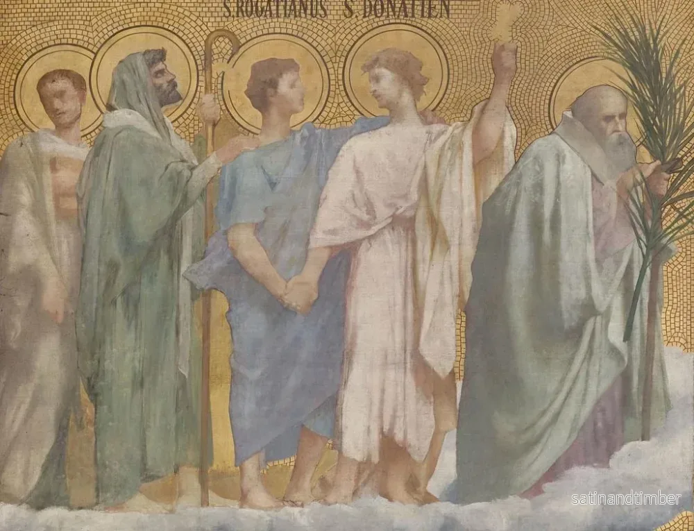 Reproduktion av målningen av processionen av de heliga martyrerna Rogatien och Donatien - Jules Élie Delaunay - Bild 2