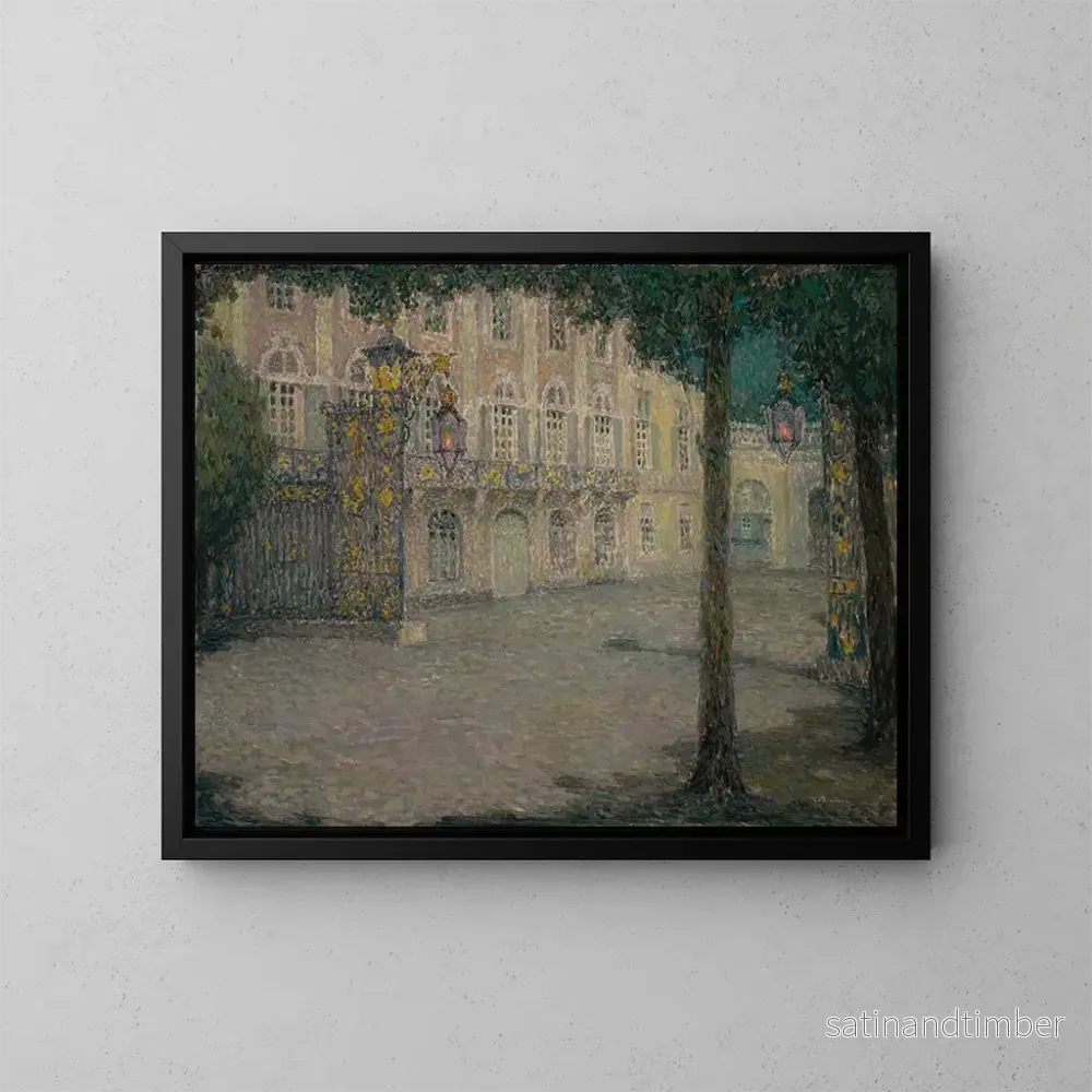 Reproduktion av målningen La Place de la Carrière au clair de lune - Henri Le Sidaner