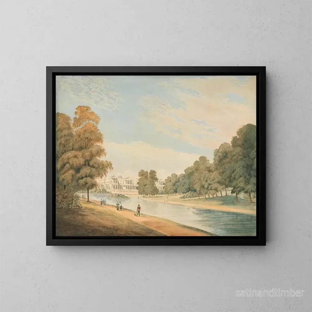 Reproduktion av målningen av Buckingham Palace från St James Park – James Wilcox Reproduktion av målningen av Buckingham Palace från St James Park – James Wilcox