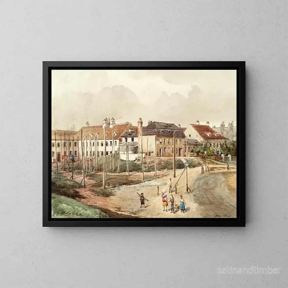 Reproduktion av målningen Place de construction vorstédtique - Ferdinand Weckbrodt