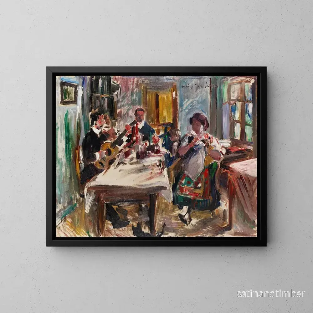 Reproduktion av målningen av den tyrolska bondstugan – Lovis Corinth Reproduktion av målningen av den tyrolska bondstugan – Lovis Corinth