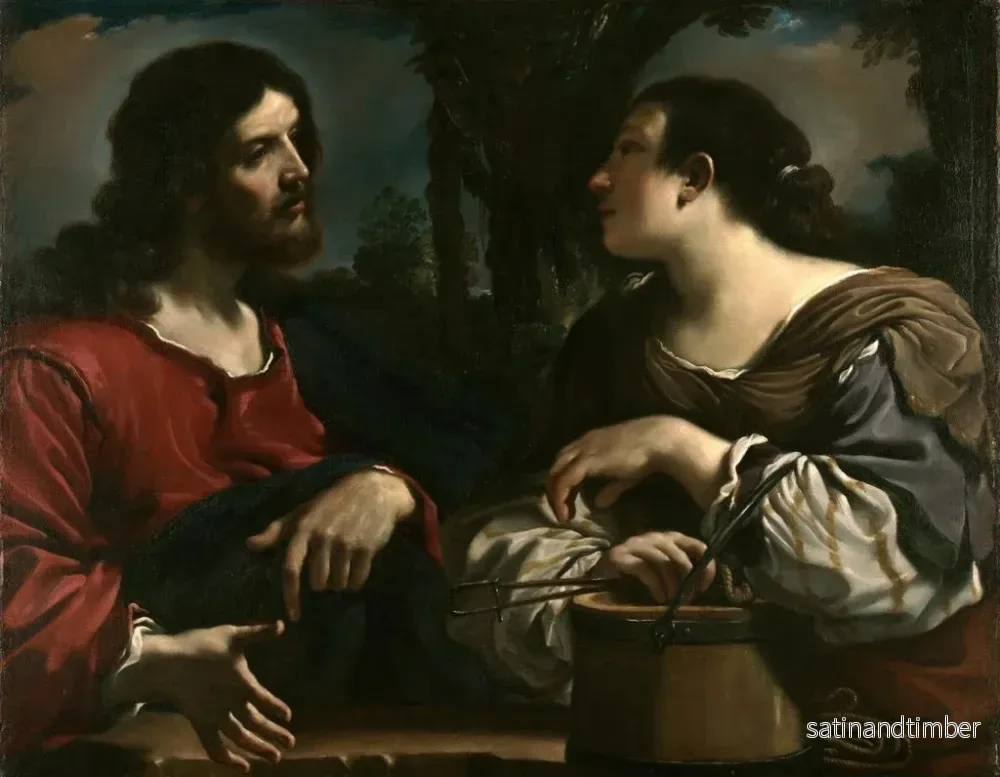 Reproduktion av målningen Le Christ et la femme de Samarie - Guercino - Bild 2