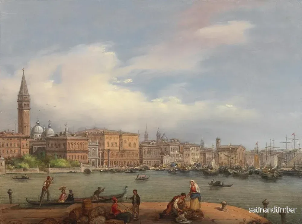 Reproduktion av målningen Vue du Palais des Doges depuis la Douane à Venise - Carlo Canella - Bild 2