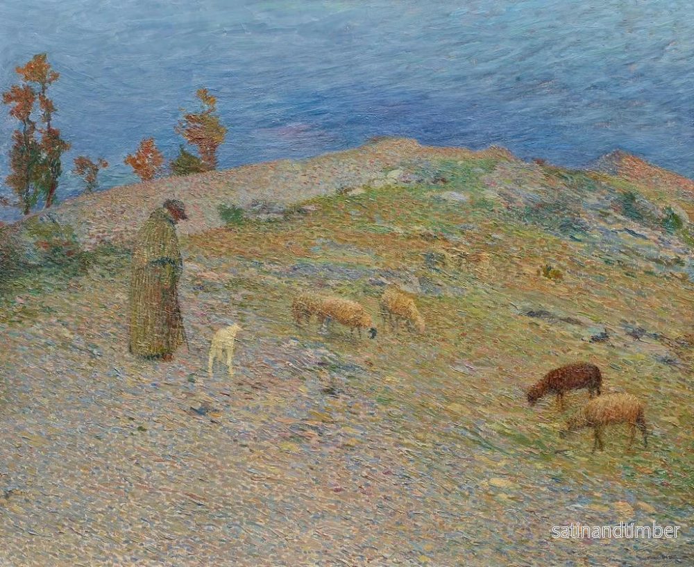 Reproduktion av målningen Berger och hans får i Causses - Henri Martin - Bild 2