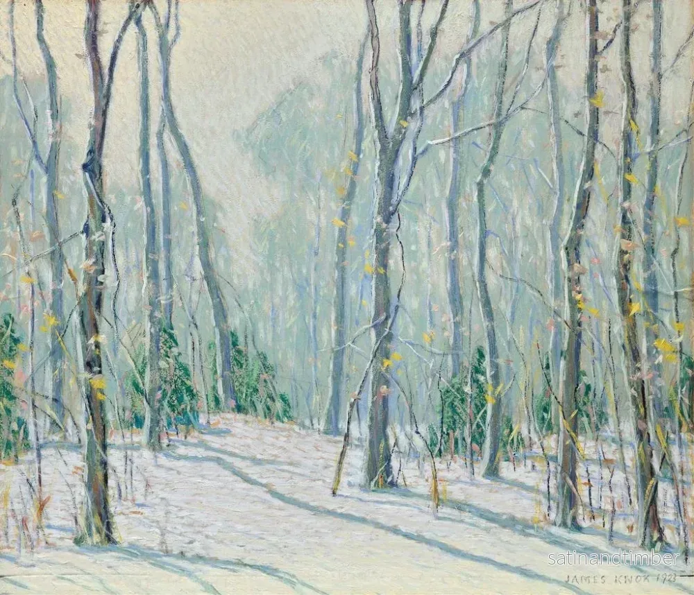 Reproduktion av målningen P Landskapsmålning av vinter i Fort Lee, NJ - James P. Knox - Bild 2