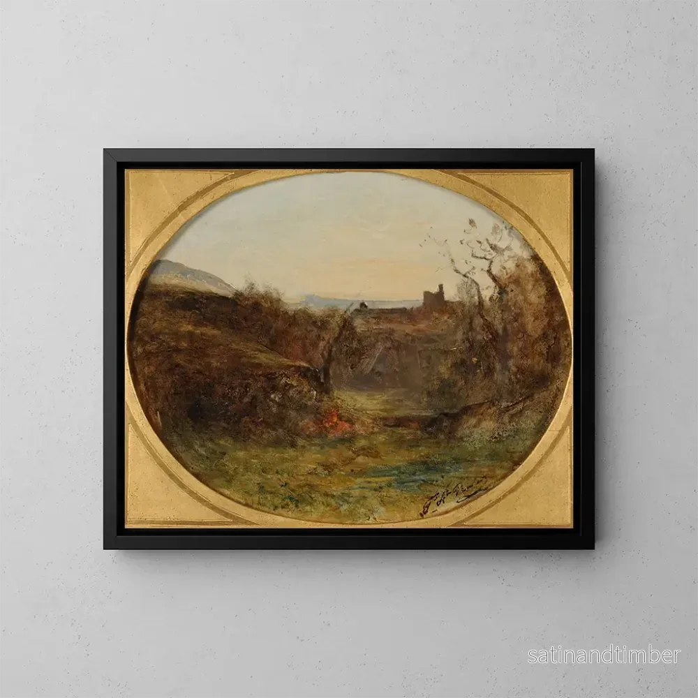Reproduktion av målningen Champfond à Crémieu - François-Auguste Ravier