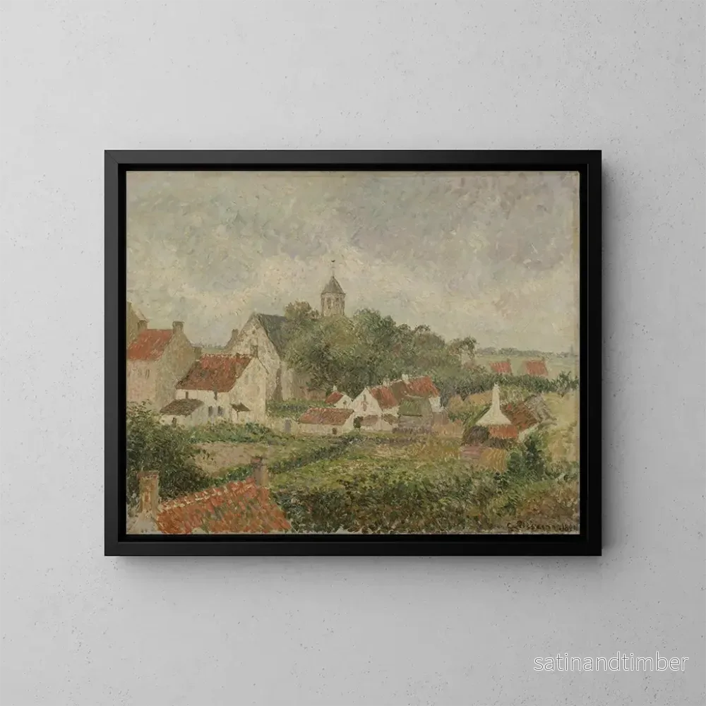 Reproduktion av målningen Le village de Knokke - Camille Pissarro