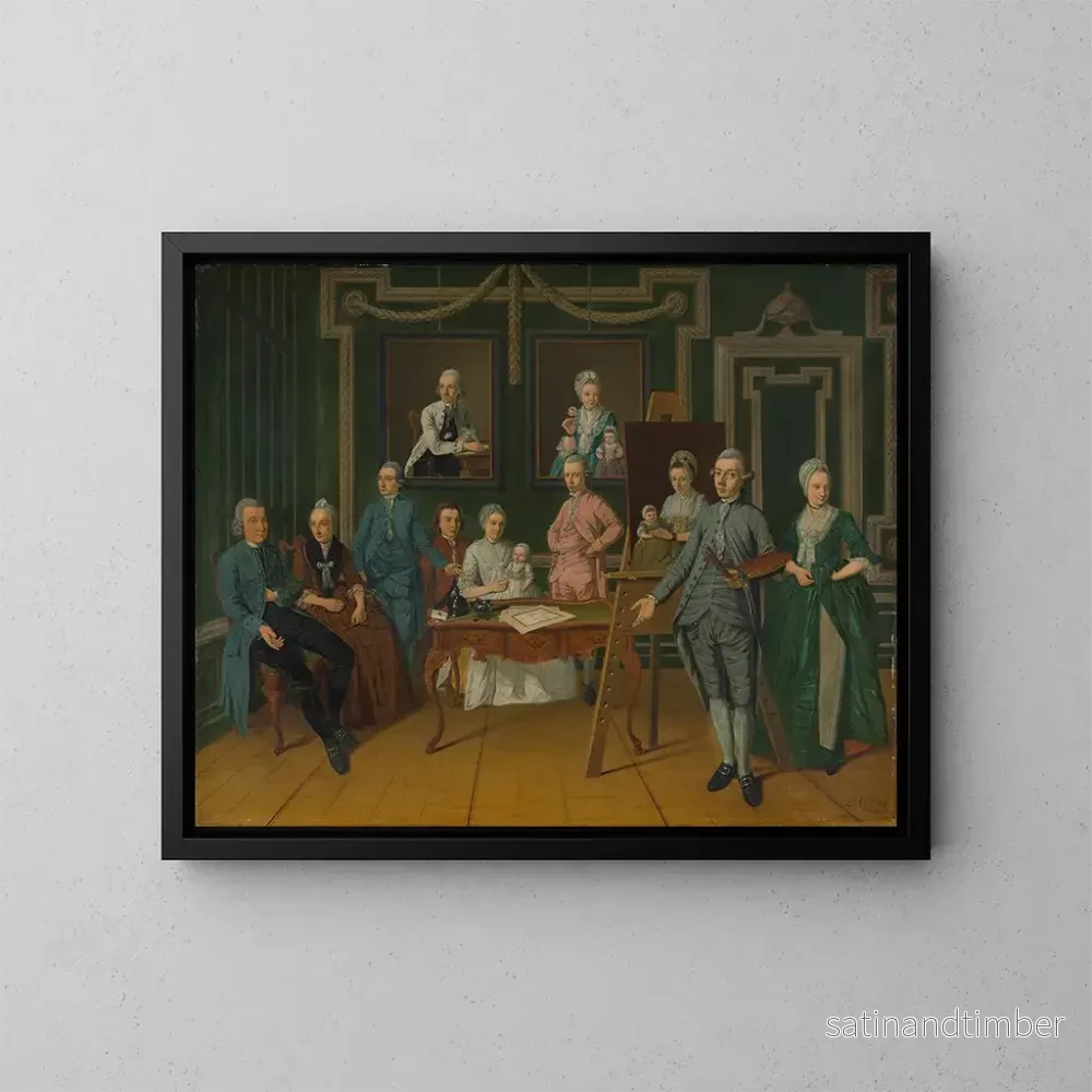 Reproduktion av målningen Lucas Overbeek och hans familj - Leendert Overbeek