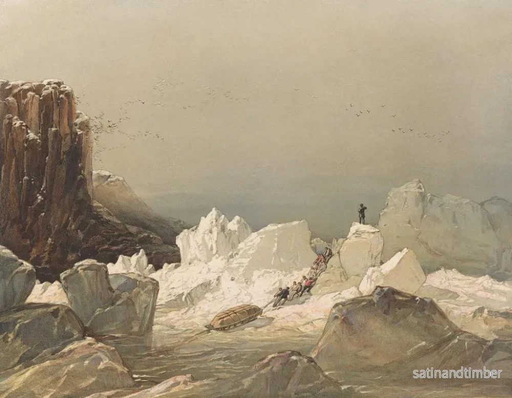 Reproduktion av målningen Släde på isen med bucklor, april 1853 - Samuel Gurney Cresswell - Bild 2