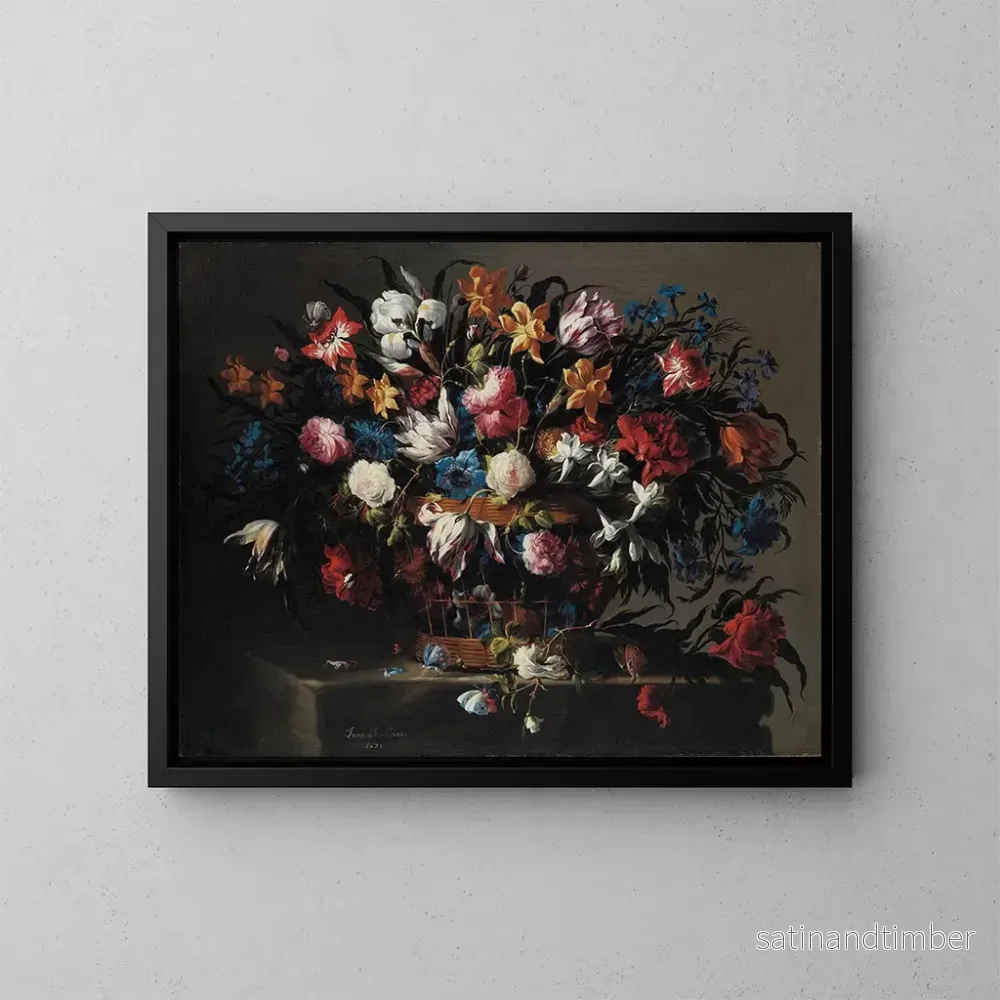 Reproduktion av målningen Petit panier de fleurs - Juan de Arellano