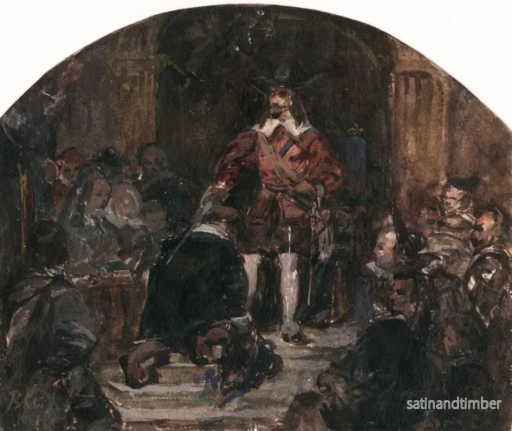 Reproduktion av målningen Gérard II ter Borch görs till riddare av kung Filip IV - David Bles - Bild 2