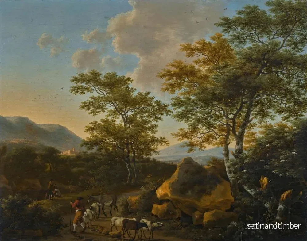 Reproduktion av målningen landskaps-italique med herdar - Willem de Heusch - Bild 2