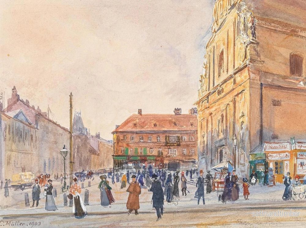 Reproduktion av målningen av kyrkan Carmes i Leopoldstadt - Carl Müller - Bild 2