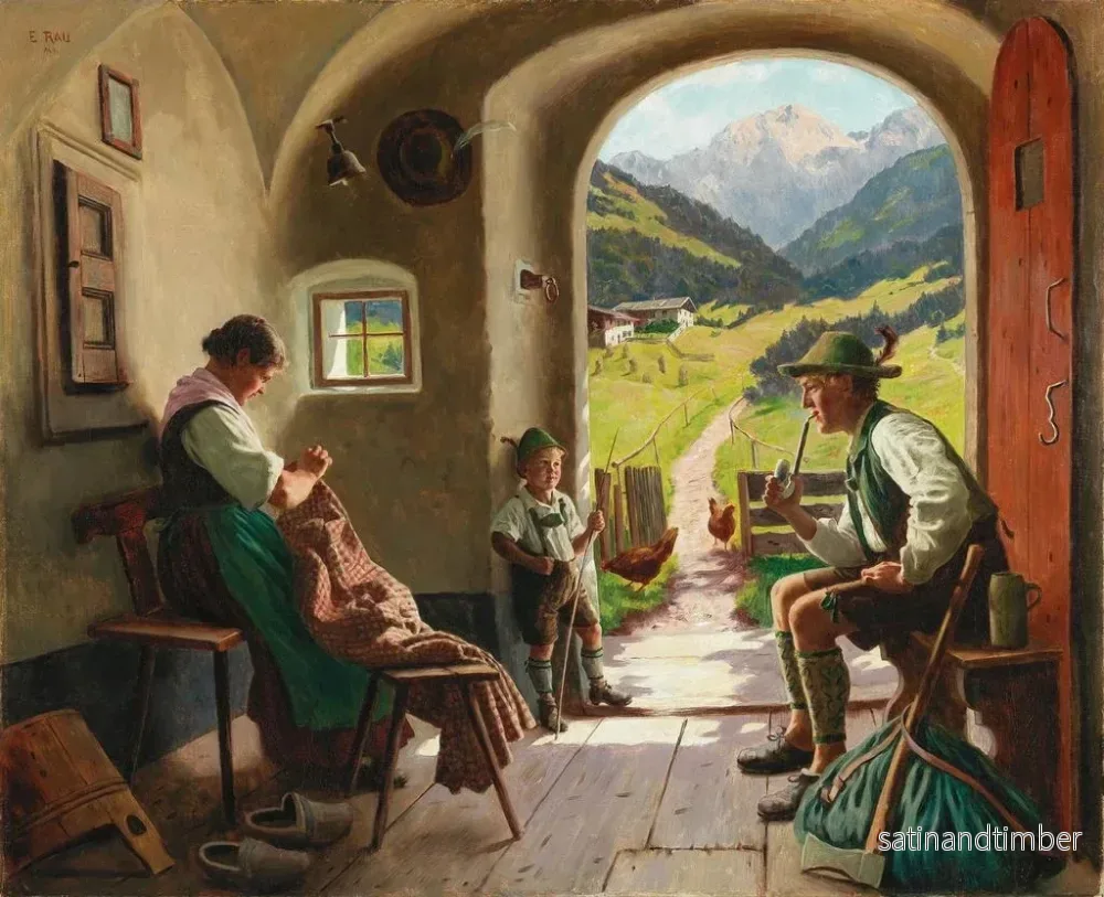Reproduktion av målningen En sommardag i Tyrol - Emil Rau - Bild 2