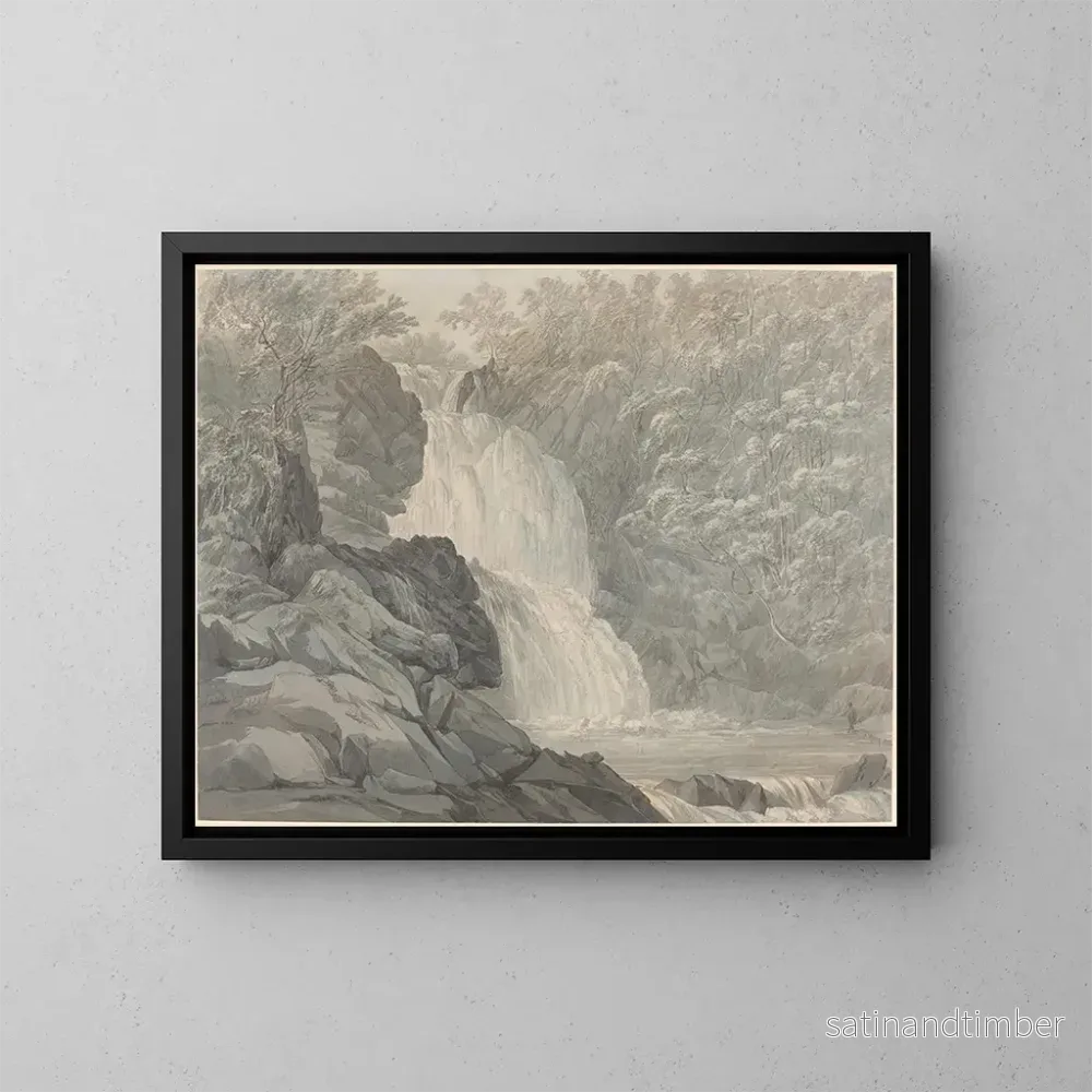 Reproduktion av målningen av vattenfallen i Mawddach nära Dolgelly - John Webber