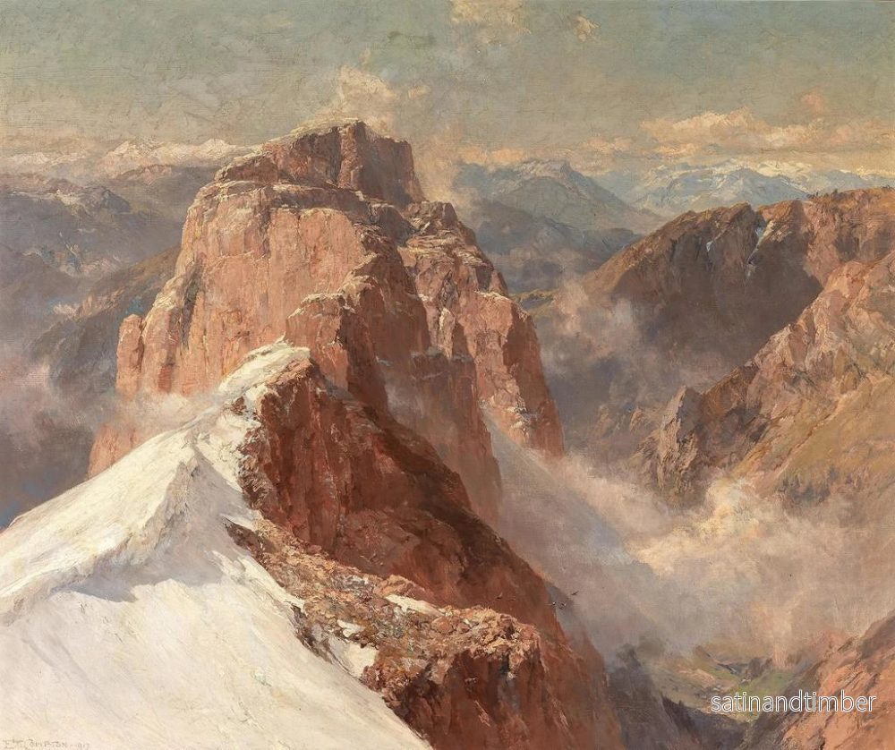 Reproduktion av målningen Vue du Crozzon di Brenta depuis la Cima Tosa avec le Pilastro dei Francesi - Edward Theodore Compton - Bild 2