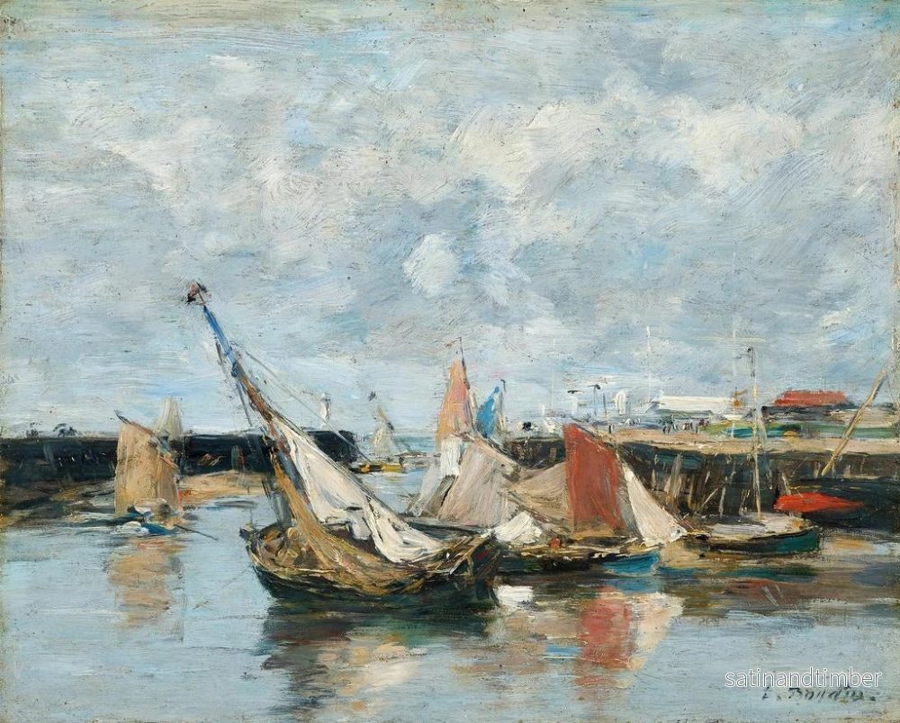 Reproduktion av målningen av båtar i Trouville, ebb - Eugène Boudin - Bild 2