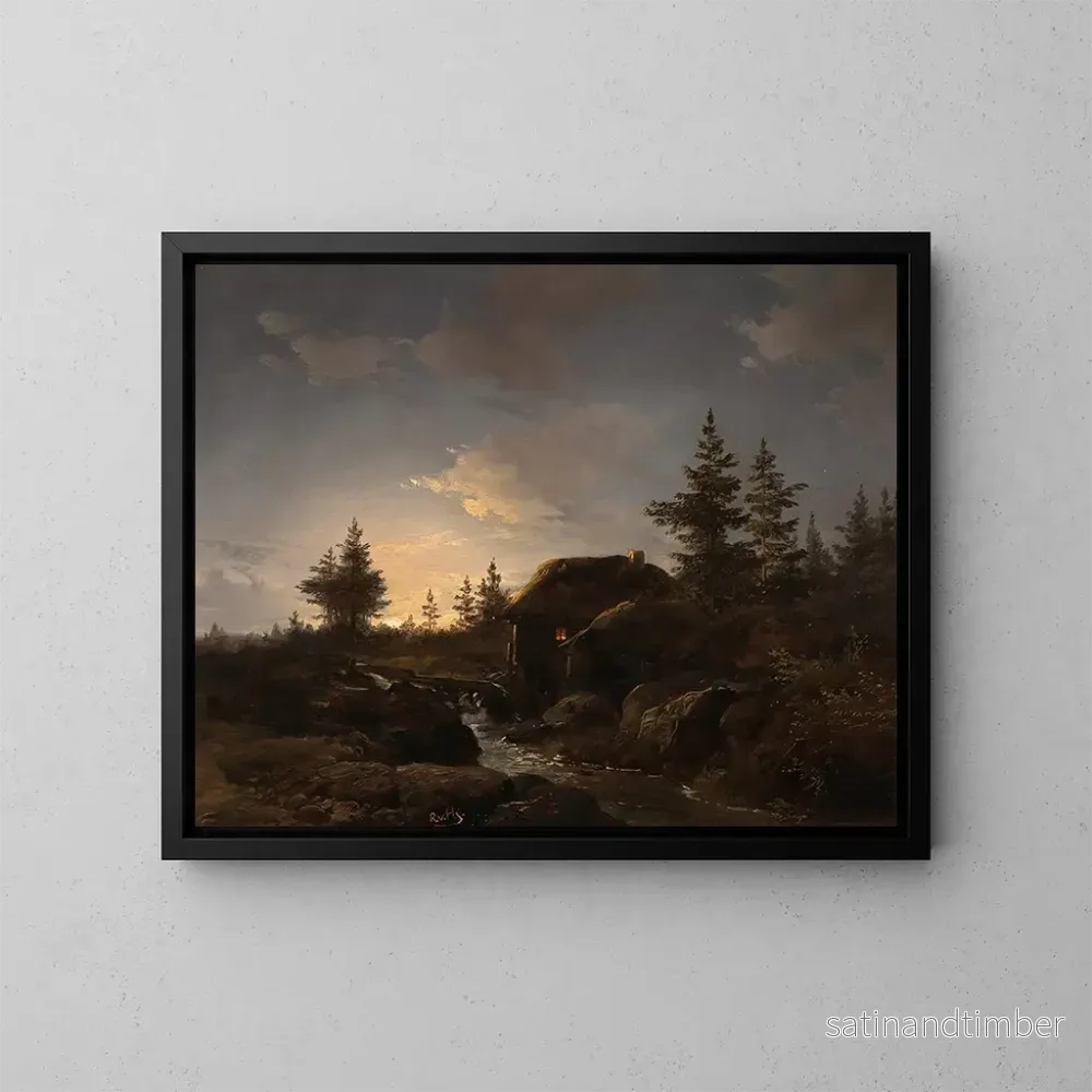 Reproduktion av målningen En natt vid månljus - Remigius Adrianus van Haanen