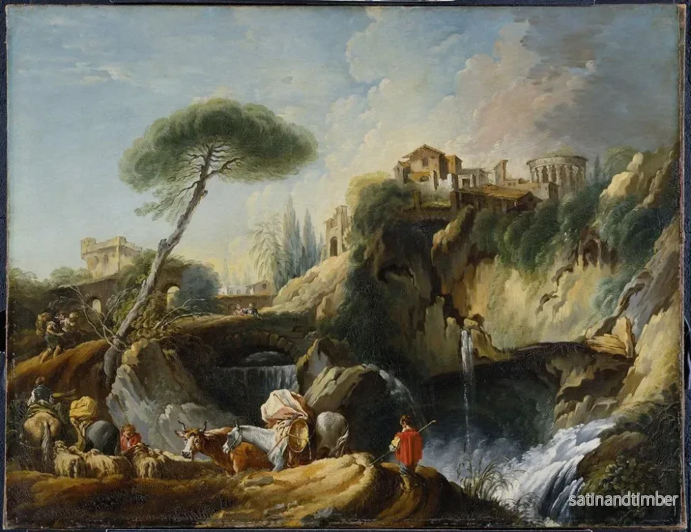 Reproduktion av målningen Vue de Tivoli avec le temple de Vesta - François Boucher - Bild 2