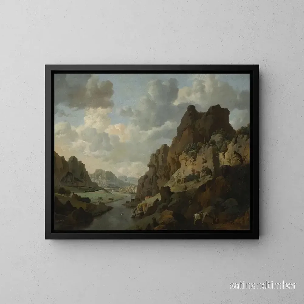 Reproduktion av målningen Landskapslandskap av berg - Jan van Aken