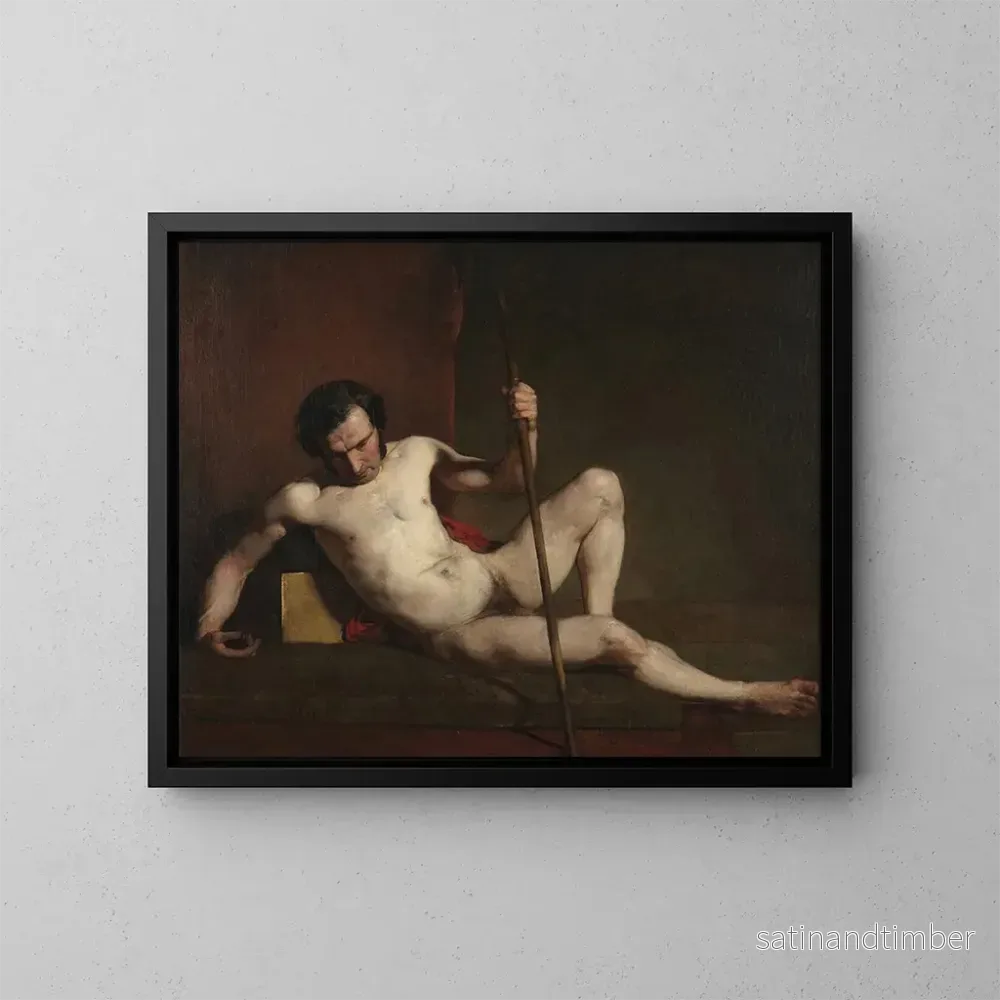Reproduktion av målningen Nu masculin s'appuyant sur un bâton - William Etty