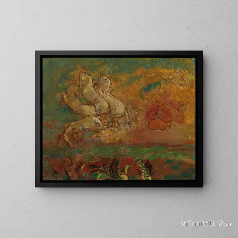 Reproduktion av målningen Le Char d'Apollon et le Dragon - Odilon Redon
