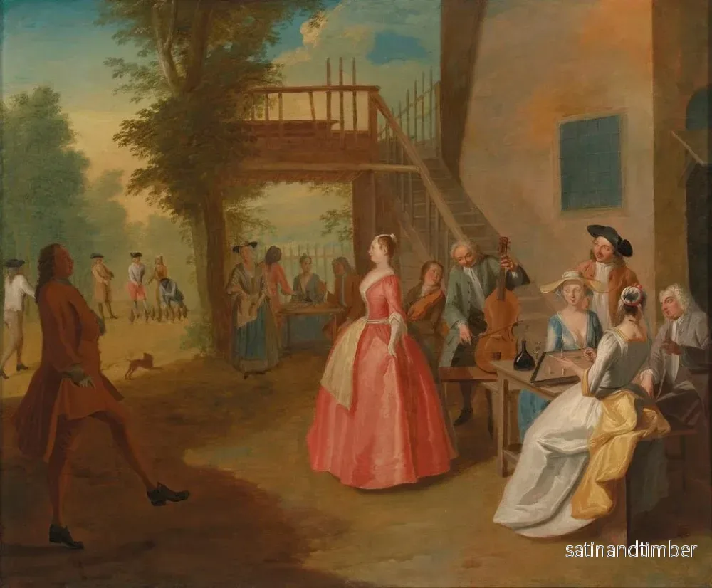 Reproduktion av målningen Ett dansande par i en utomhusmusikfest - Joseph Francis Nollekens - Bild 2