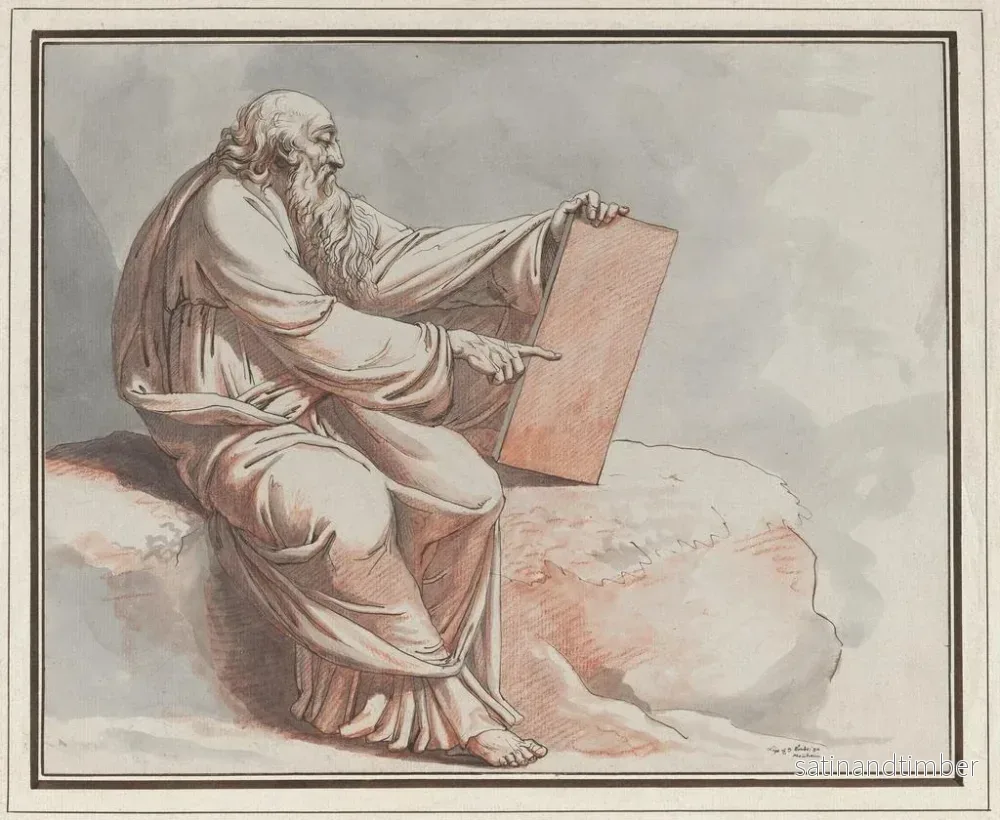Reproduktion av målningen En profet som sitter på en klippa - Johann Heinrich Lips - Bild 2
