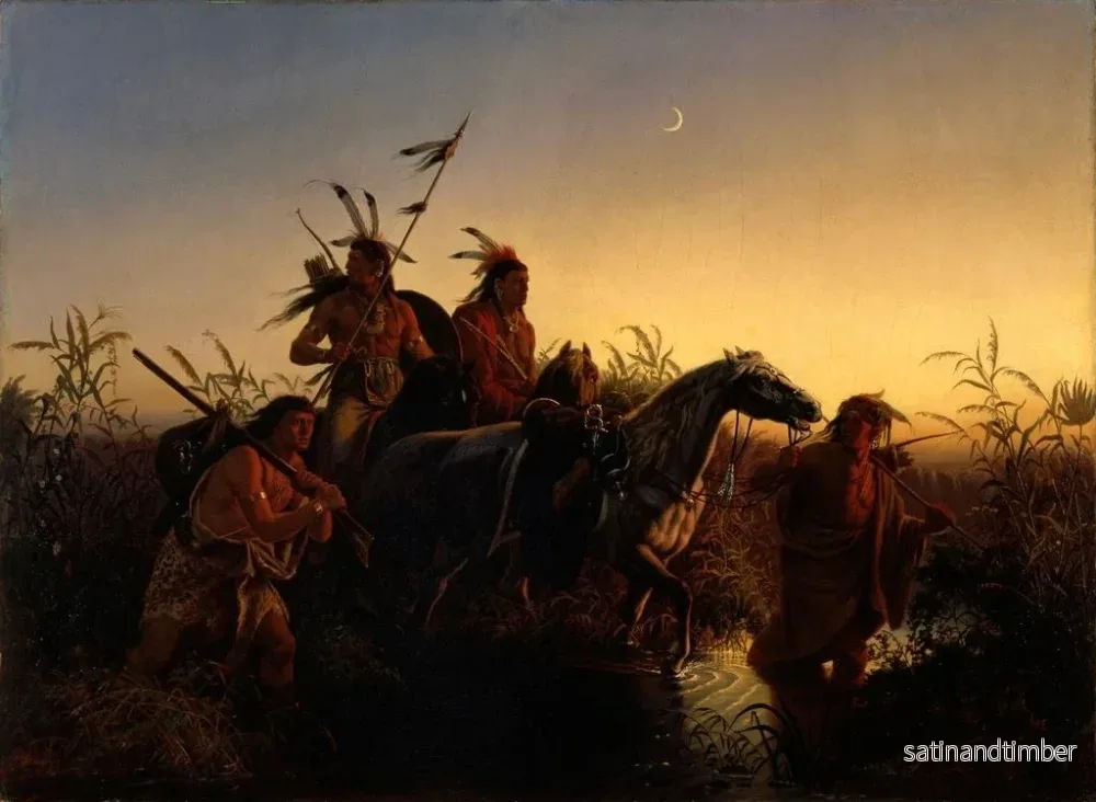 Reproduktion av målningen Le Cheval captif - Charles Ferdinand Wimar - Bild 2