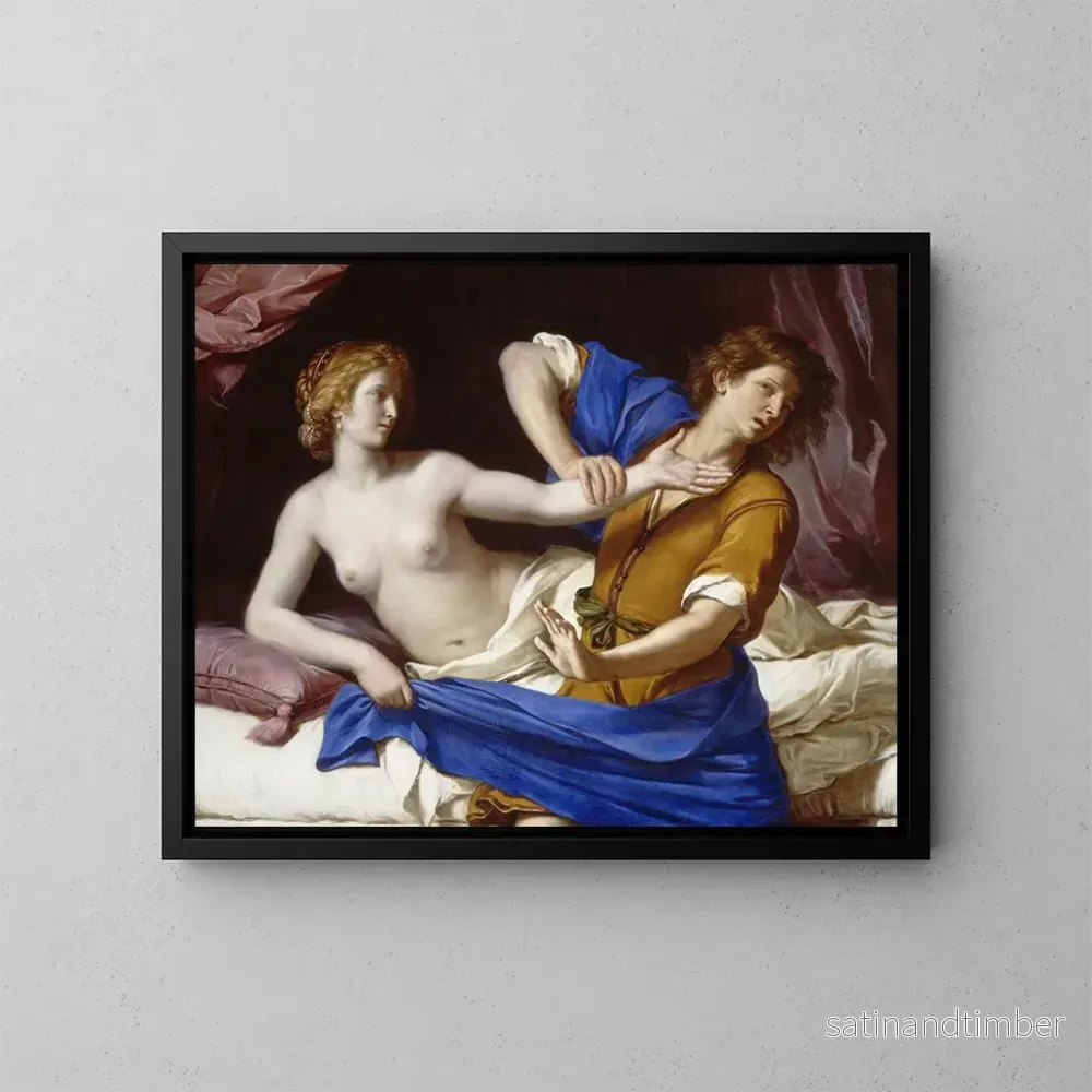 Reproduktion av målningen Joseph och Potifars hustru - Guercino