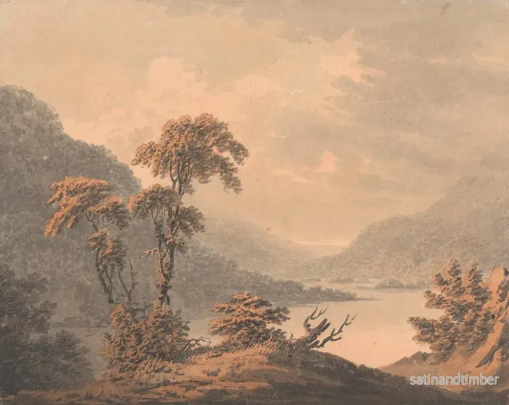 Reproduktion av målningen Vue à Barnscliff nära Scarborough under översvämningen av Derwent - William Gilpin - Bild 2