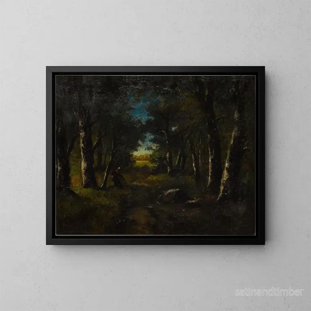 Reproduktion av målningen La cueillette en forêt - Narcisse Virgile Diaz de la Peña