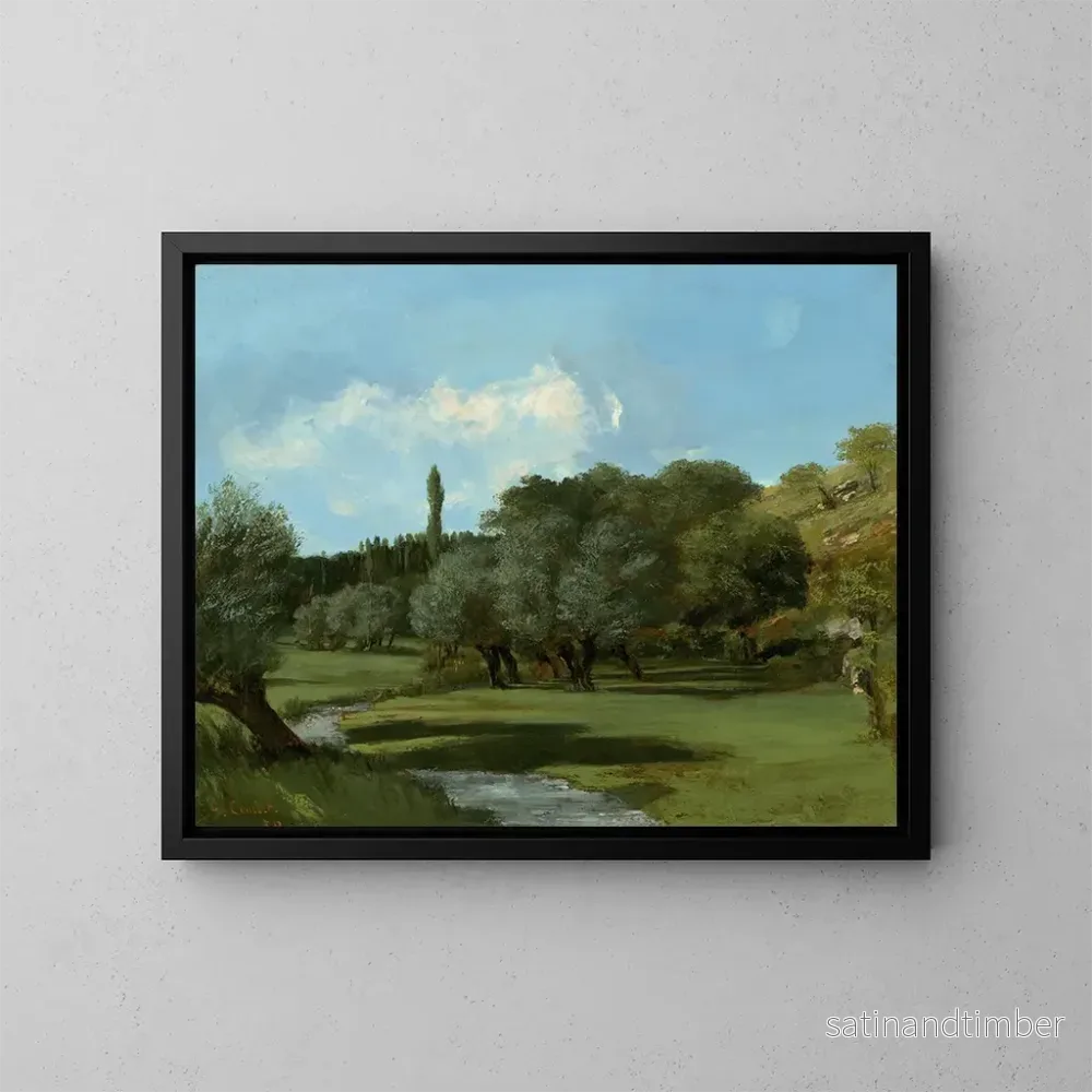 Reproduktion av målningen La Bretonnerie i departementet Indre - Gustave Courbet
