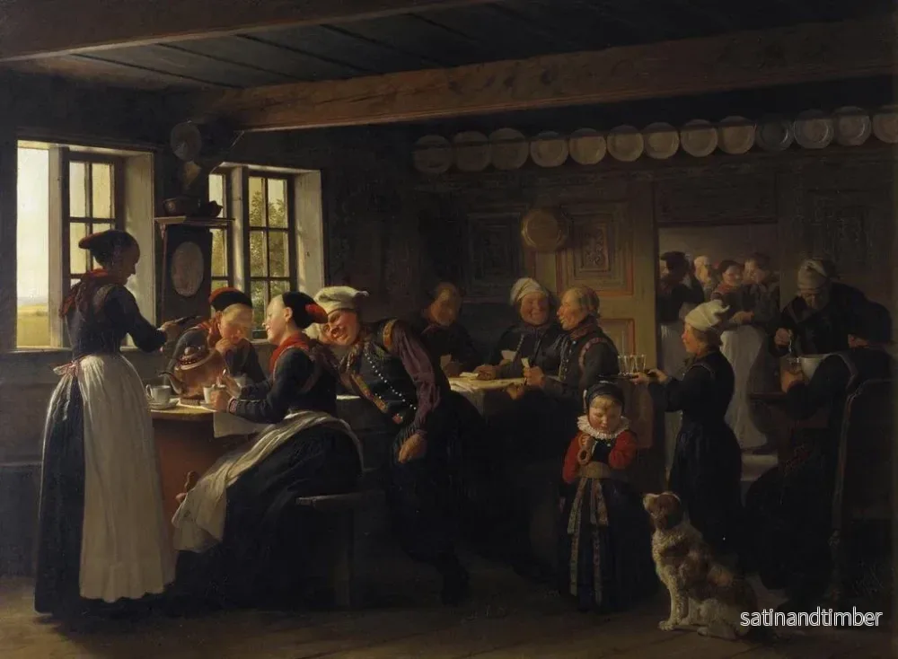 Reproduktion av målningen av ett guildsavsnitt i Amager - Julius Exner - Bild 2